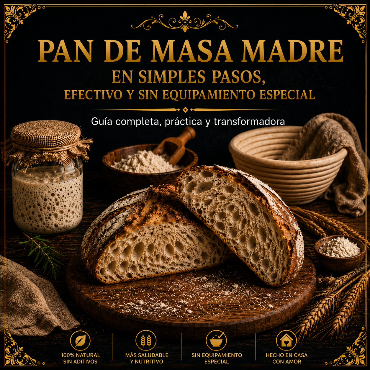 PAN DE MASA MADRE EN SIMPLES PASOS, EFECTIVO Y SIN EQUIPAMIENTO ESPECIAL + 3 BONOS